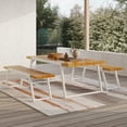 thumbnail image 1 of Goliath Acacia Wood Outdoor 3 Piece Picnic Set, Teak and White, 1 of 12