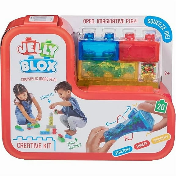 Goliath Jelly Blox Creative Kit | Includes 20 Blocks | Toddler & Preschool Building Blocks Kids Can Squeeze, Stretch, Squish | Safety Tested & Ouch-Free | Tactile, Sensory Play Toy for Ages 2+