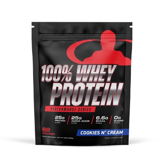 Goliath Labs 100% Whey Protein Powder Isolate/Blend | Fast-Absorbing Workout Supplements for Men and Women | 25g of Pure Protein and 5.5g of BCAAs | 5 lbs, 68 Servings (5 LB, Cookies n Cream)