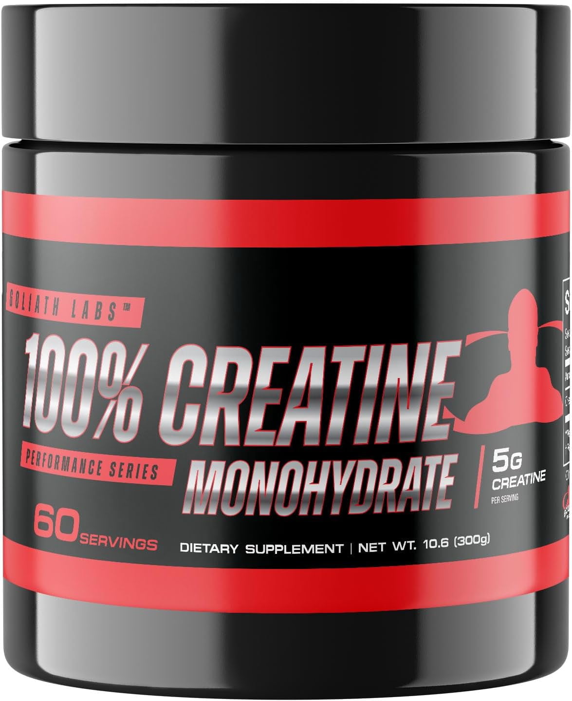 Goliath Labs Creatine Monohydrate [300g] Creatine Monohydrate Powder for Performance, Recovery | Mix with Workout Shakes, Juices | Unflavored, No Additives | 5g