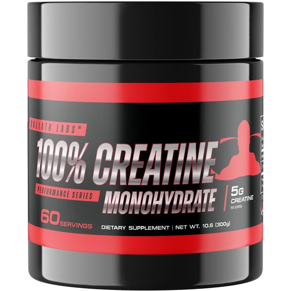 Goliath Labs Creatine Monohydrate [300g] Creatine Monohydrate Powder for Performance, Recovery | Mix with Workout Shakes, Juices | Unflavored, No Additives | 5g Creatine Micronized /Serving