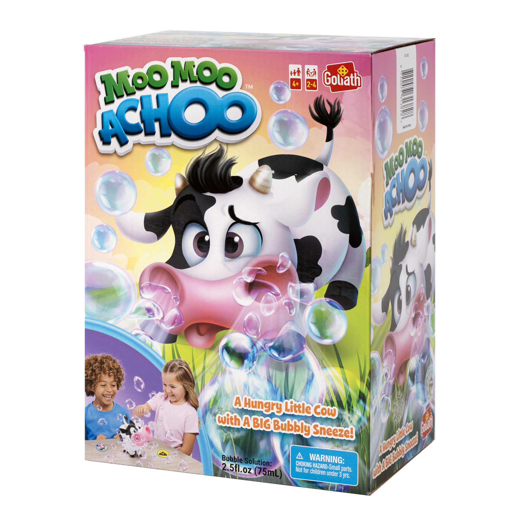 Goliath Moo Moo Achoo Game | Gather Clover Cards Before Moo Moo Sneezes Real Bubbles | 2-4 Players | Ages 4 and Up