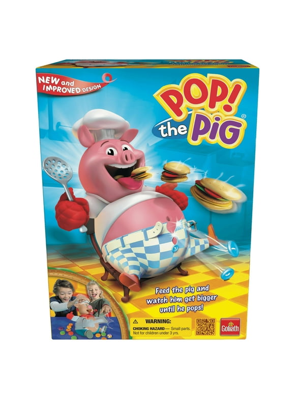 Goliath Pop the Pig Children's Game - Belly-Busting Fun, Feed Him Burgers, His Belly Grows