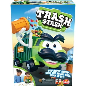 Goliath Trash Stash Game - Fill Trashcan, Watch It Dump into Truck or Truck Chucks It up