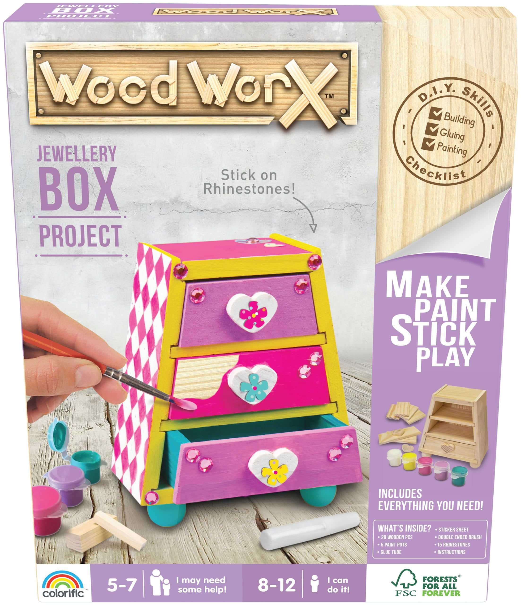 Goliath Wood Worx Jewellery Box Project - Make, Paint, Stick, Play ...