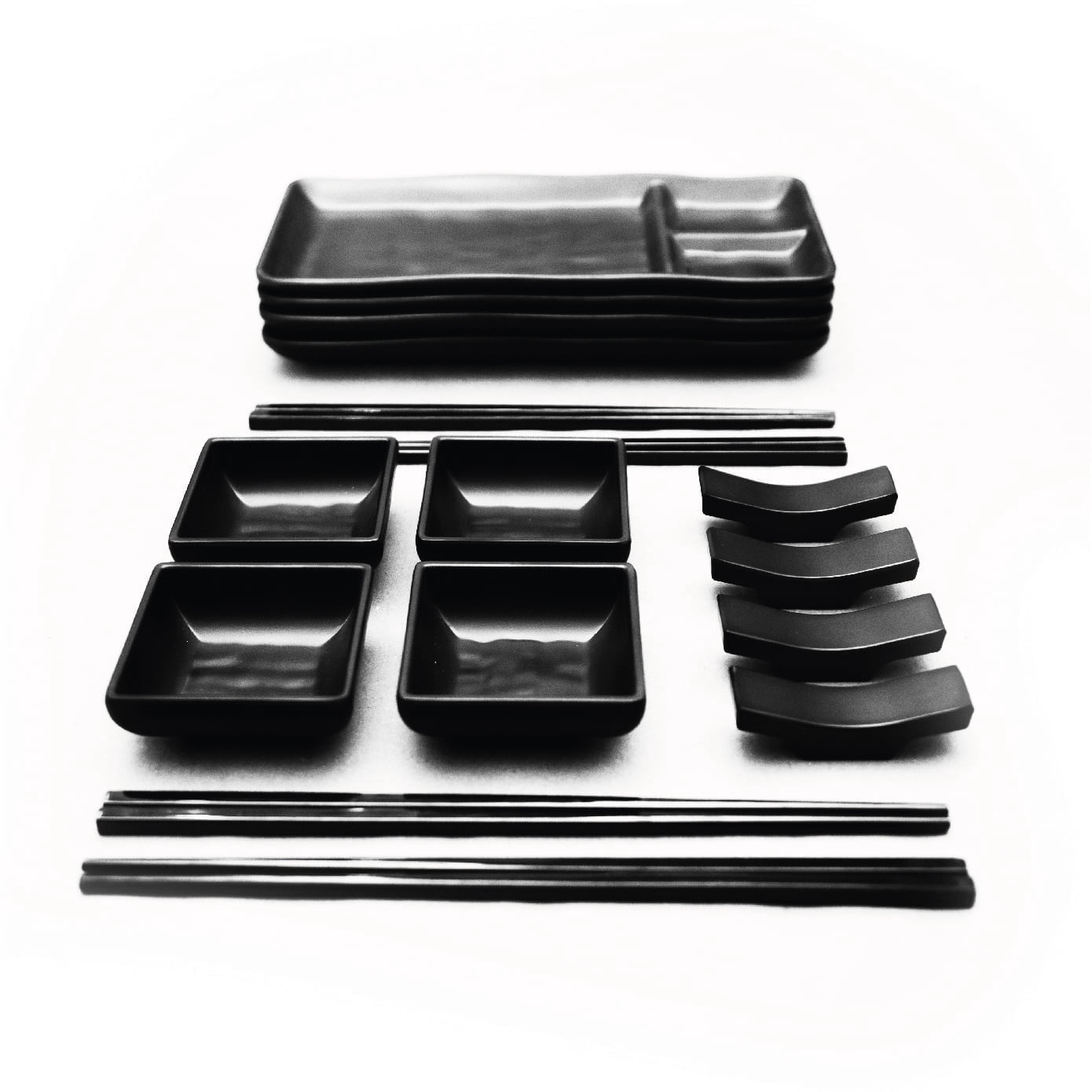 Goliber Sushi Dinnerware 16 Pieces - Sushi Plate Set - Includes 4 sushi plates and soy sauce bowls, 4 Chopsticks, 4 Chopstick Holders Sushi Set For 4 Sushi Kit - Walmart.com