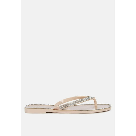 Golightly Diamante Stud Detail Thong Flats