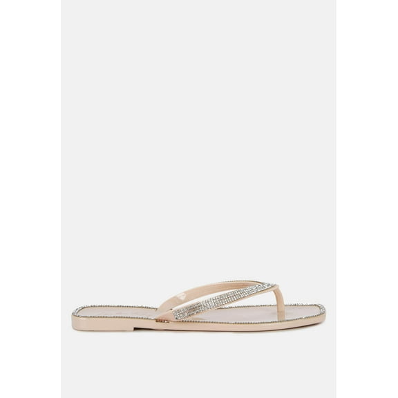 Golightly Diamante Stud Detail Thong Flats