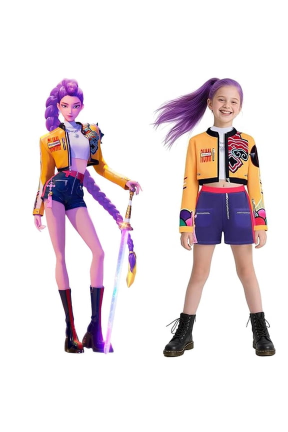 2026 New Girls Pop Singer Cos Outfit Set for Party Theme Dress Up Birthday Gifts Pop Singer Pendant Dance Stage Outfits Set(160)