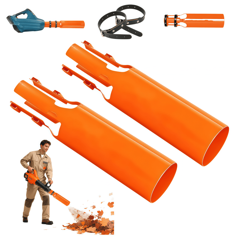 Golikin 2026 New Leaf Blower Air Booster Nozzle Attachment, Cordless Leaf Force Air Booster for 2–4 Inch Blower Tubes, Easy to Install Airflow Accelerator, Yard Cleanup Artifact (2Pcs/Orange)