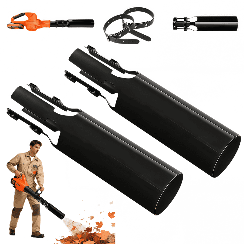 Golikin 2026 New Leaf Blower Air Booster Nozzle Attachment, Cordless Leaf Force Air Booster for 2–4 Inch Blower Tubes, Easy to Install Airflow Accelerator, Yard Cleanup Artifact (2Pcs/Black)