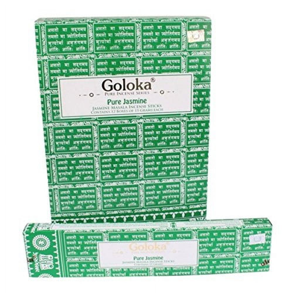 Goloka - Pure Jasmine - Jasmine Incense Sticks - 12 Boxes of 15 Grams ( 180 G...