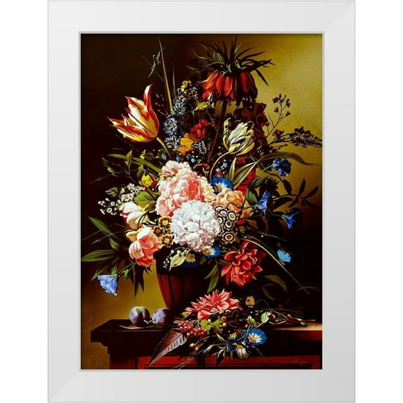Golovin, Konstantin 18x24 White Modern Wood Framed Museum Art Print Titled - Still-life with a mantis