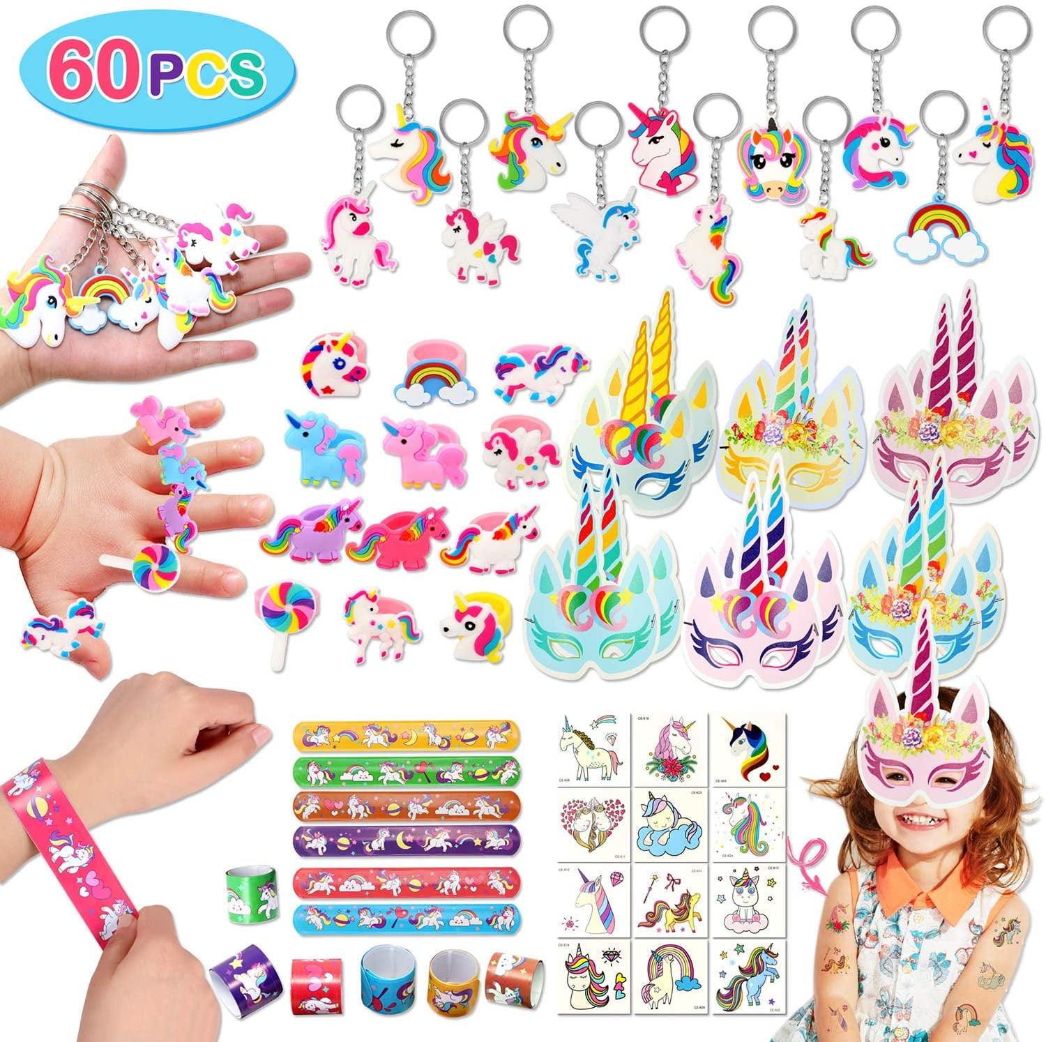 GuassLee 20pcs Flip Sequin Keychain Party Favors for Kids Girls Backpack  Unicorn Mermaid Keychains for Kids Birthday Goody Bag Fillers Easter  Halloween Party Favors Basket Stuffers Gifts