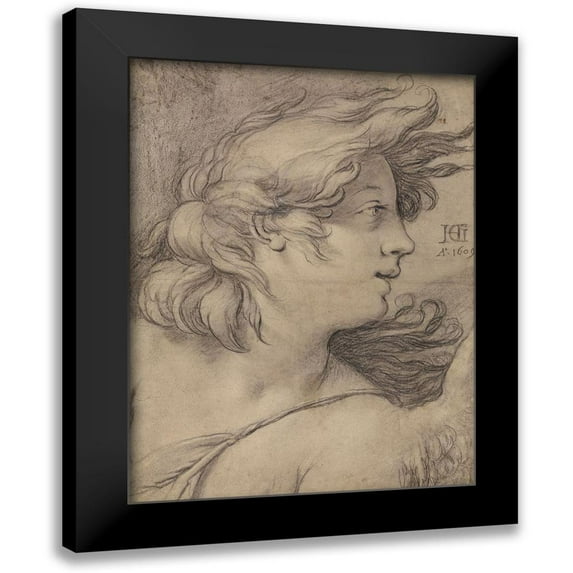 Goltzius, Hendrick 15x18 Black Modern Framed Museum Art Print Titled - Bust of an Angel