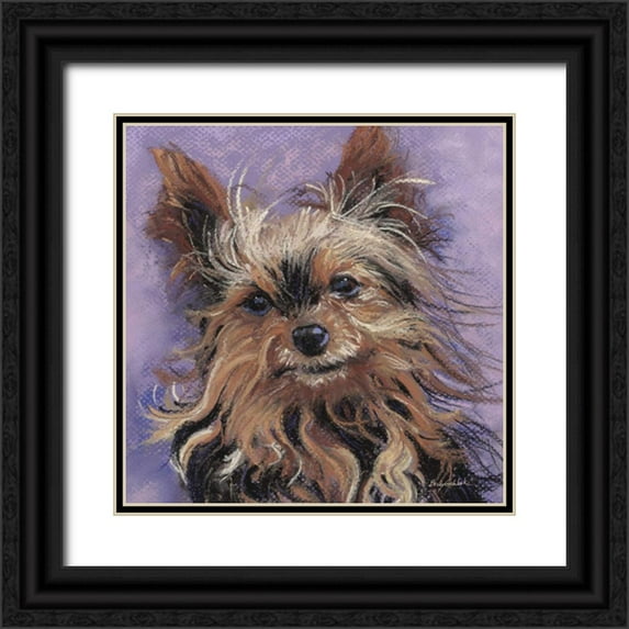 Golubski, Becky 12x12 Black Ornate Wood Framed with Double Matting Museum Art Print Titled - Teacup Yorkie