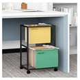GolySw 2 Tiers Metal Rolling File Carts with Wheels Hanging Files for