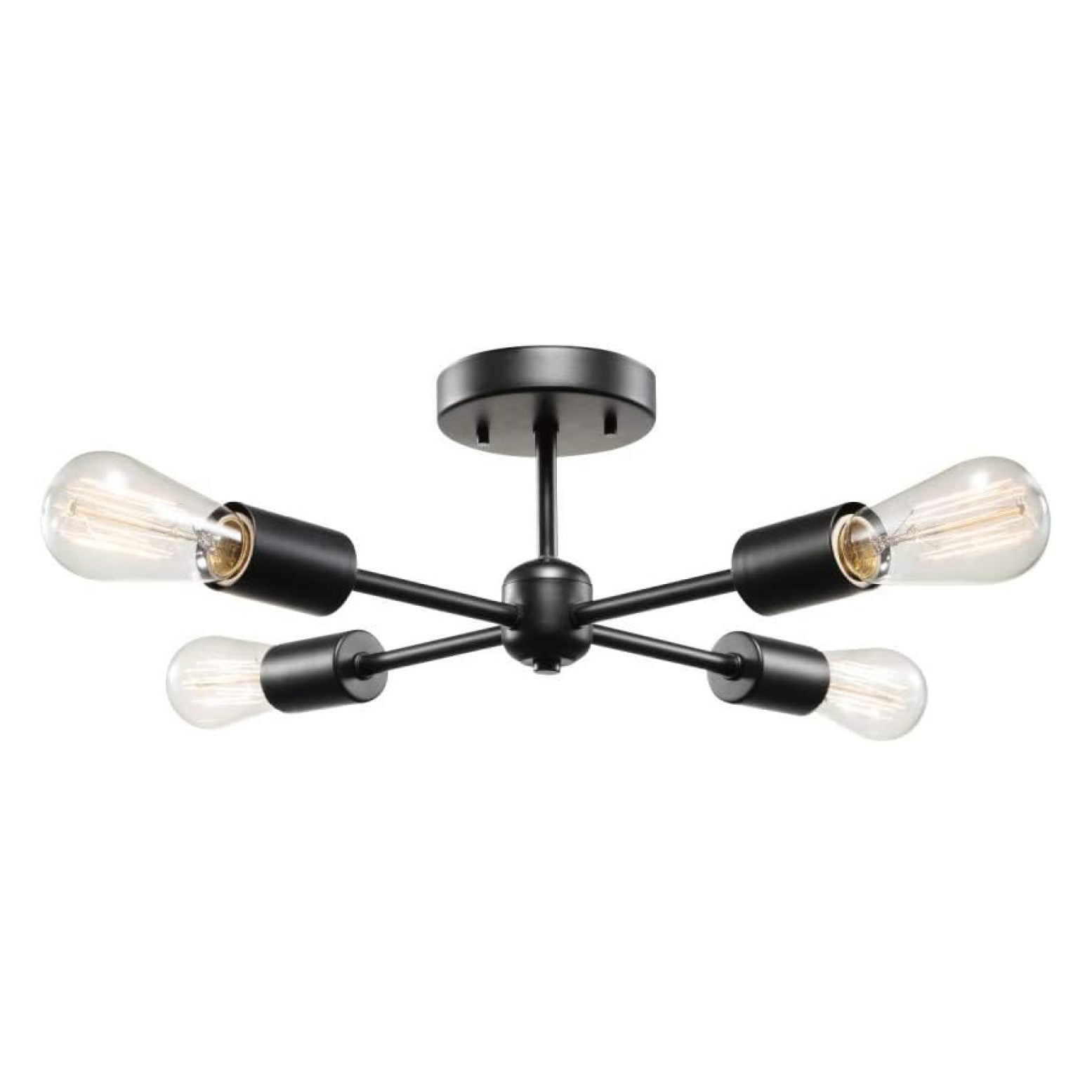 Matte Black Brass LED Sputnik Flush Mount Ceiling Light