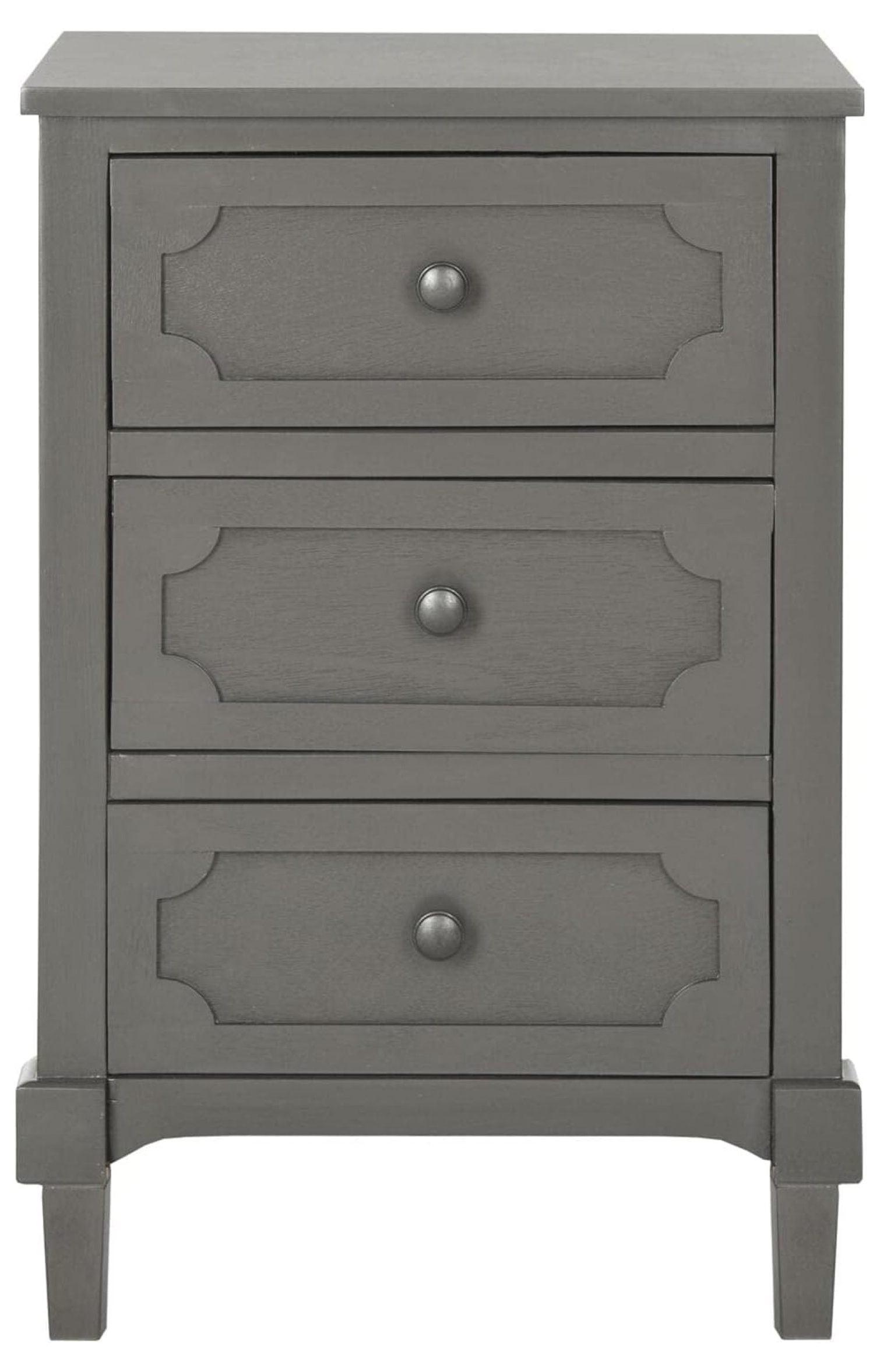 Gray Pine Wood Three Drawer Chest