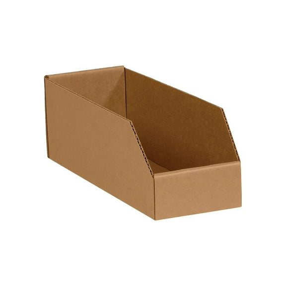 GolySw Cardboard Storage Bins, Open Top Bin Box, 50-Pack | Small for Inventory, Organization, Parts, Garage, Warehouse or Home Cubby, Oyster White