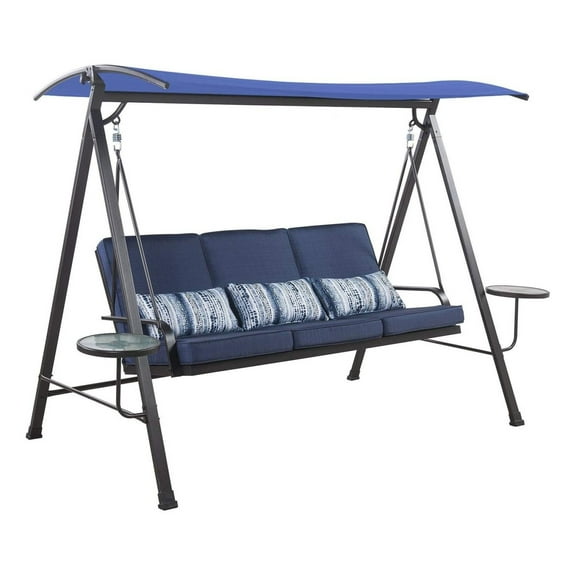GolySw Replacement Canopy Top Cover Compatible with The Living Accents 20S6026B Swing - Navy - Riplock 350