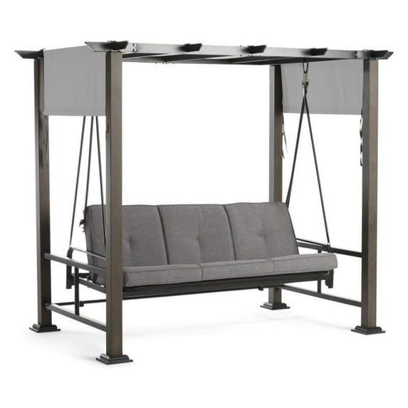 GolySw Replacement Canopy Top Cover for Broyhill Pergola Daybed Swing - Riplock 350 - Slate Gray