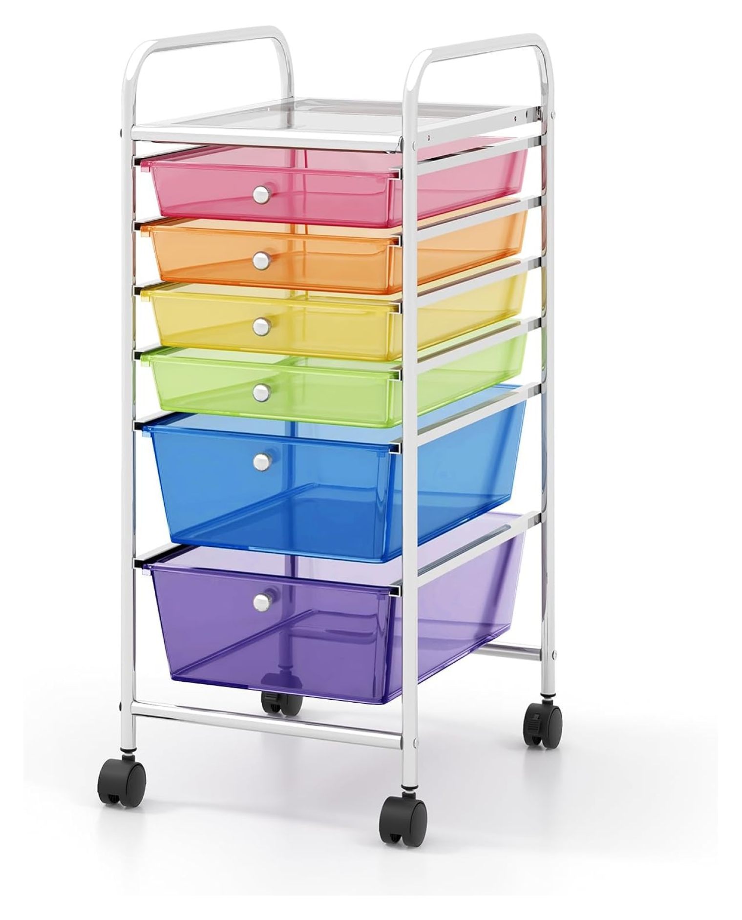 GolySw Storage Drawers Cart Classroom Organization 6 Plastic Drawers