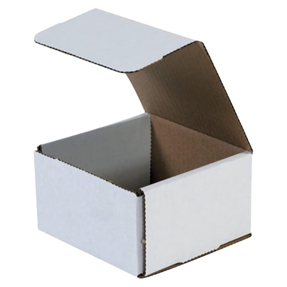GolySw White Corrugated Cardboard Mailing Boxes, 5" x 5" x 3" (Pack of 50) Crush-Proof Mailers, Small Cardboard Boxes for Shipping, Packing, Moving, and Storage