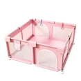 thumbnail image 1 of Golyzmt 50"x50"Baby Playpen, Sturdy Safety Play Yard with Breathable Mesh, Double Zipper Gate, Pink, 1 of 10