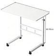thumbnail image 1 of Golyzmt Height-Adjustable Overbed Table, C-Shaped, 23.6" Wide with Rolling Wheels, Light Wood, 1 of 5