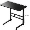 thumbnail image 1 of Golyzmt Height-Adjustable Overbed Table, C-Shaped, 23.6" Wide with Rolling Wheels, Light Wood, 1 of 7