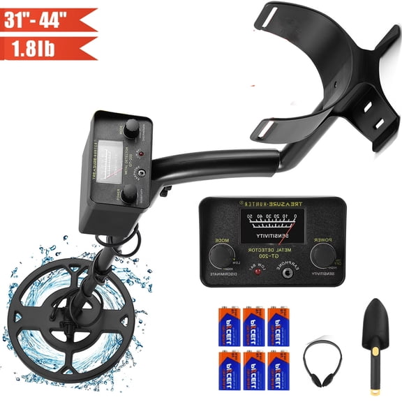 Golyzmt Metal Detector for Adults & Kids, High Precision Gold Digger with 2 Search Modes, IP65 Waterproof Search Coil, 31"-44" Adjustable Rod, Treasure Hunting for Beach Backyard