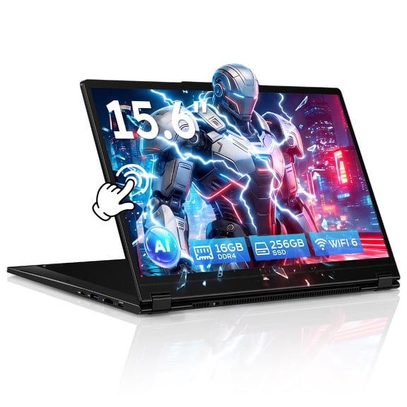 Golzer 15.6" 2 in 1 Laptop Touchscreen Windows 11, 16GB RAM 256GB SSD, Intel Core i3-10100Y(Up to 3.9GHz), Convertible Laptops Computer, 360° Flip, 1yr Office 365 Free