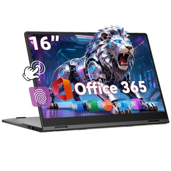 Golzer 16in Laptop 2 in 1 Touchscreen, Windows 11 Convertible Laptop, 16GB DDR4 640GB Storage, Octa-Core N5095 Processor (Up to 2.9GHz), 360° Flip, 1yr Office 365 Free