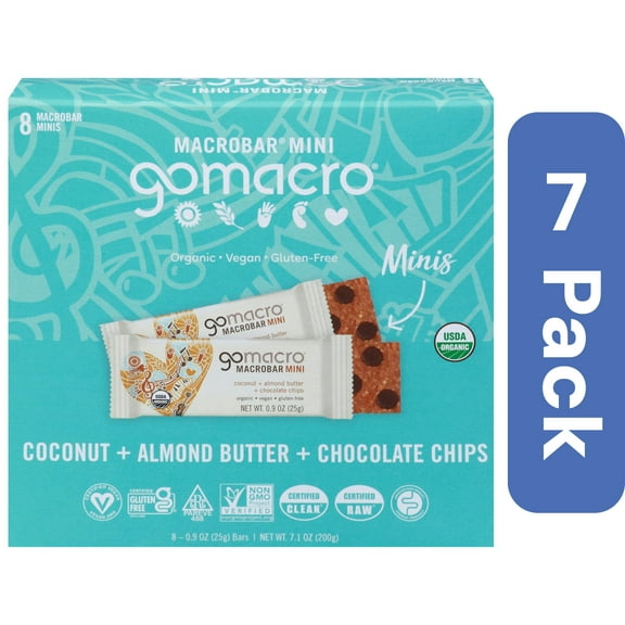 Gomacro Coconut Almond Macaroon Mini Bar 8 Pack 7.2 oz Pack Of 7