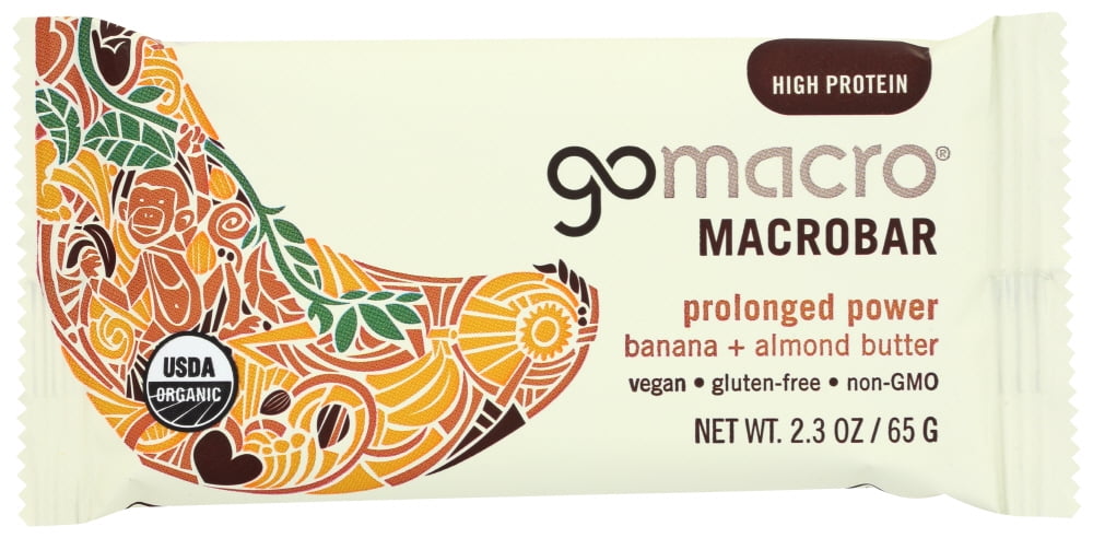 Gomacro Macrobar Bar, Banana + Almond Butter, 2.3 Oz, Pack Of 12