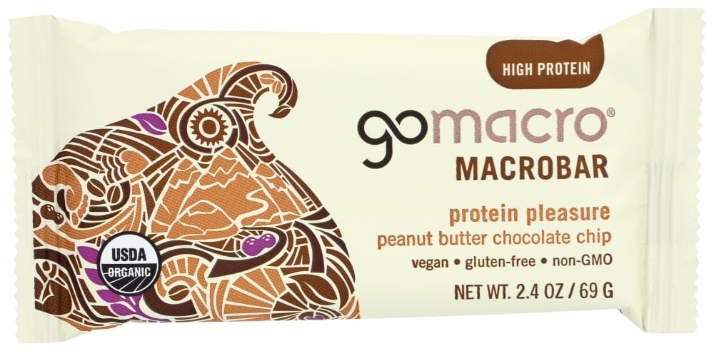 Gomacro Macrobar Vegan Bar, Peanut Butter Chocolate Chip, 2.4 Oz.