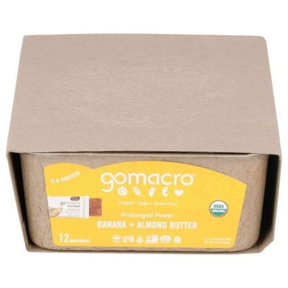 Gomacro Organic Banana + Almond Butter Bar 12 Pack 12 ct Pack of 2