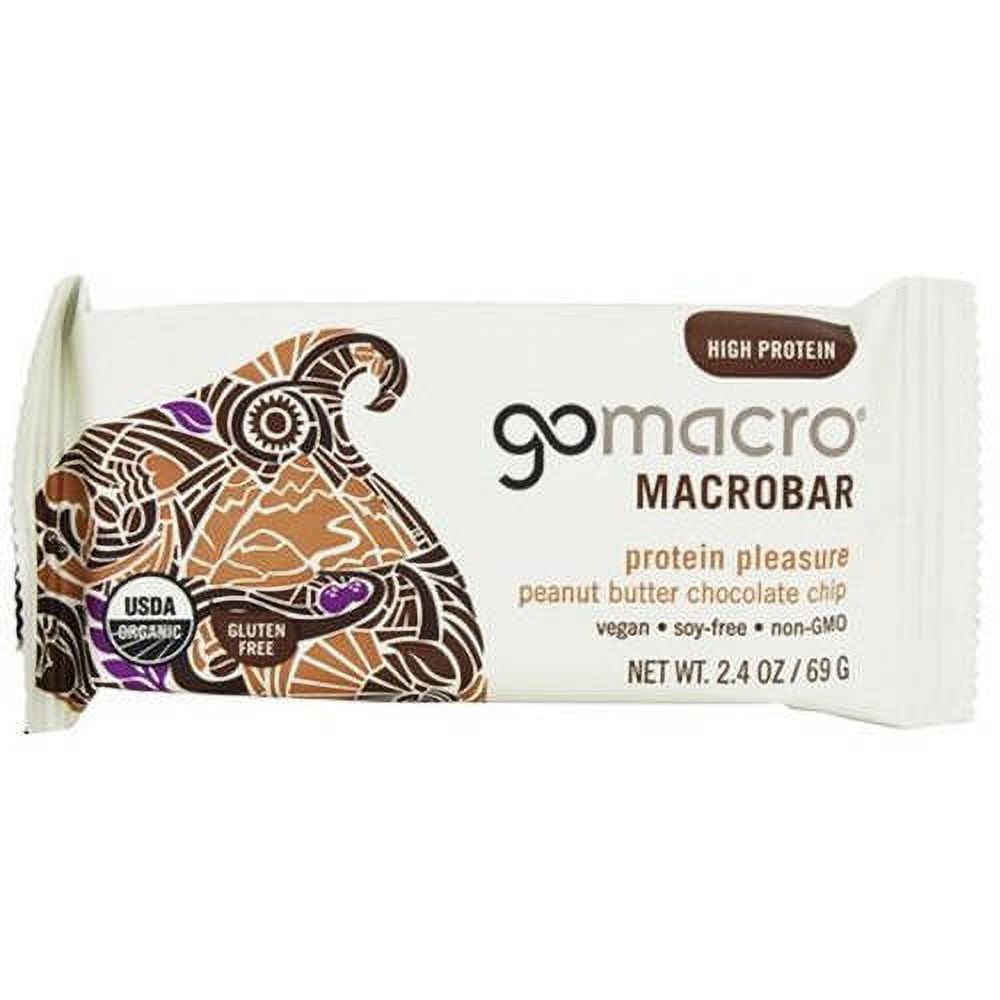 Gomacro Organic Peanut Butter Chocolate Chip Bar, 2.5 oz, (Pack of 12)