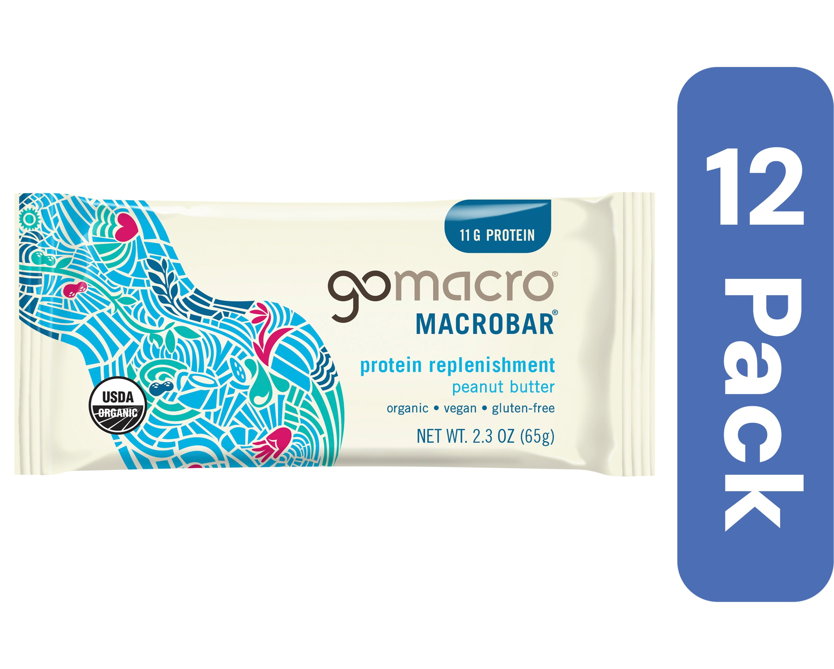 Gomacro Peanut Butter Bar 2.3 oz (Pack Of 12)