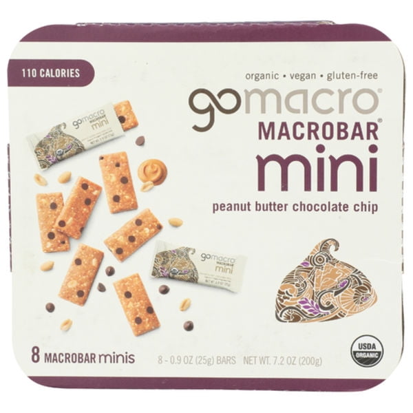 Gomacro Peanut Butter Chocolate Chip Go Macro Mini Bars 8 Pack 0.9 oz (Pack Of 3)