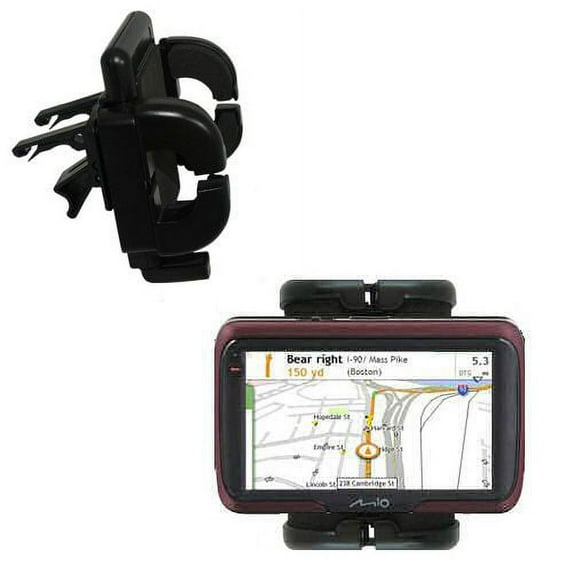 Gomadic Air Vent Clip Based Cradle Holder Car / Auto Mount suitable for the Mio Moov S401 - Lifetime Warranty
