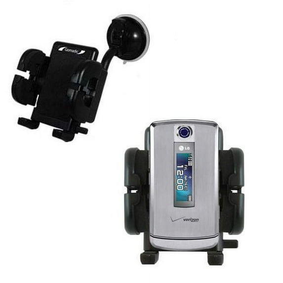 Gomadic Brand Flexible Car Auto Windshield Holder Mount designed for the LG VX8700 - Gooseneck Suction Cup Style Cradle