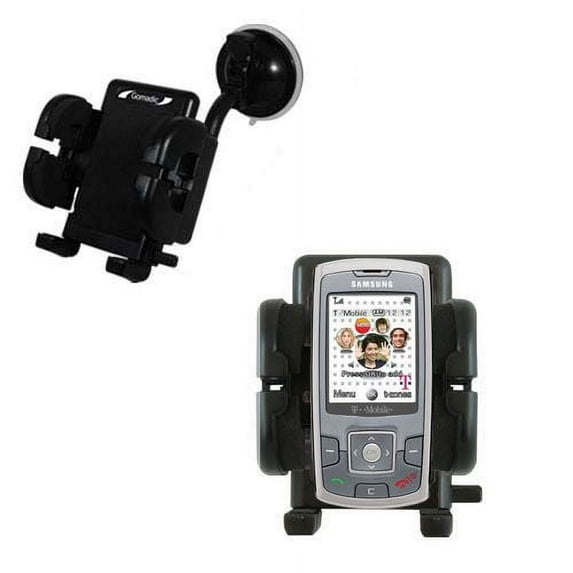 Gomadic Brand Flexible Car Auto Windshield Holder Mount designed for the Samsung Katalyst - Gooseneck Suction Cup Style Cradle