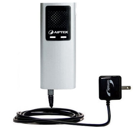 Gomadic Intelligent Compact AC Home Wall Charger suitable for the Aiptek PocketCinema T30 T20 - High output power with a convenient, foldable plug des