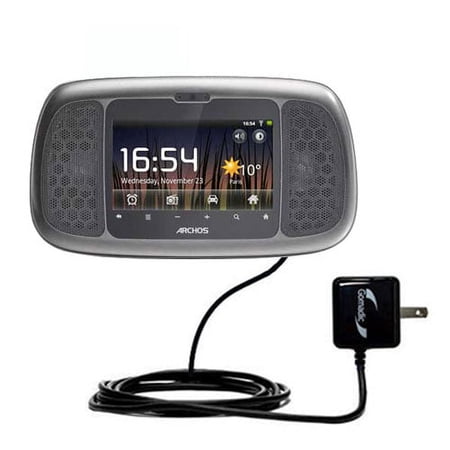 Gomadic Intelligent Compact AC Home Wall Charger suitable for the Archos 35 Home Connect - High output power with a convenient, foldable plug design -