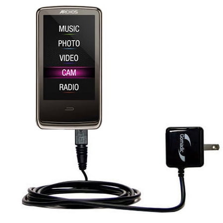 Gomadic Intelligent Compact AC Home Wall Charger suitable for the Archos 3Cam Vision - High output power with a convenient, foldable plug design - Use