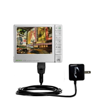 Gomadic Intelligent Compact AC Home Wall Charger suitable for the Archos 405 - High output power with a convenient, foldable plug design - Uses TipExc