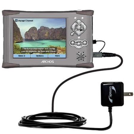 Gomadic Intelligent Compact AC Home Wall Charger suitable for the Archos AV400 AV410 AV420 AV440 AV480 Series - High output power with a convenient, f