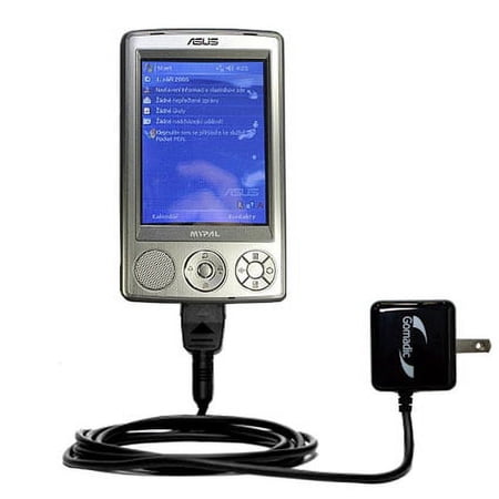 Gomadic Intelligent Compact AC Home Wall Charger suitable for the Asus MyPal A632 A636 - High output power with a convenient, foldable plug design - U